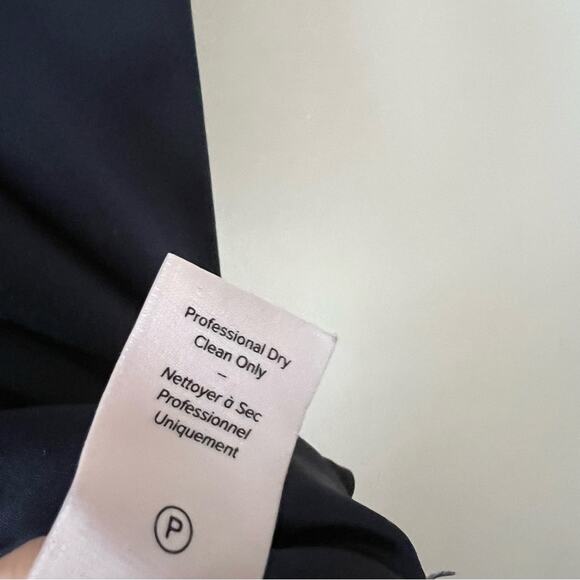 Cinq a Sept Gigi Navy Ruffle Feather Silk Satin Midi Dress - Picture 9 of 10